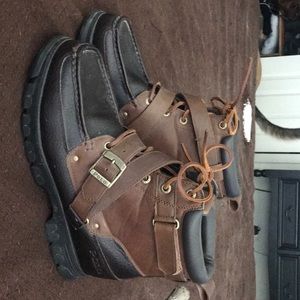 Black and brown boots